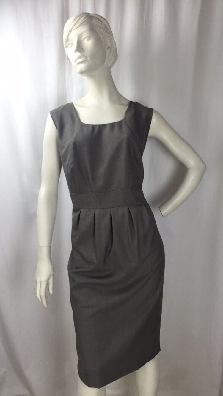 Calvin Klein Grey Cap Pleated Waist Sleeveless Dress sz. 8